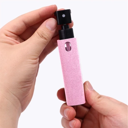 Cleaning set for phone, portable screen cleaner, 2-in-1 set, pink color