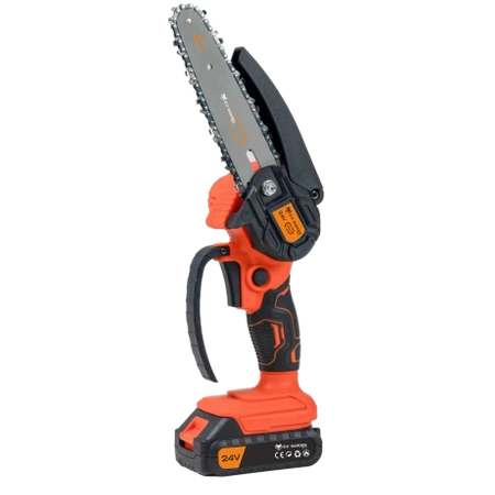 Cordless Chainsaw Saw 6" 2x Battery 24V 2x Chain 6"