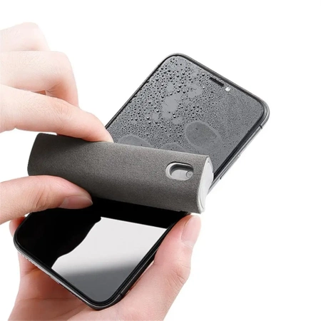 Cleaning set for phone, portable screen cleaner, 2-in-1 set, gray color