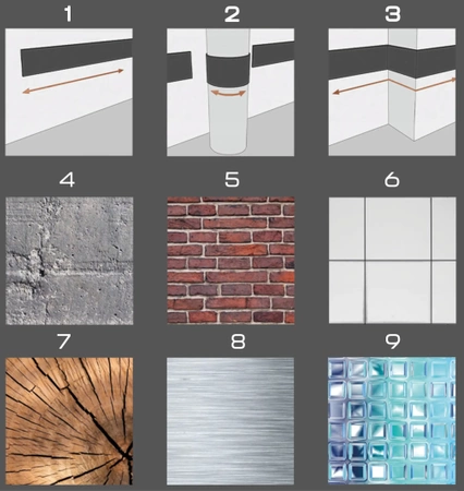 Protection bumper for walls, garage mats, car parks 200x20x0.4 cm