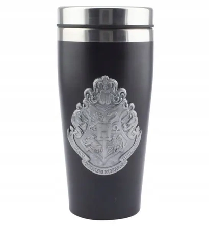 HARRY POTTER thermos mug metal Hogwarts logo