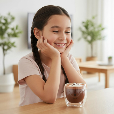 SZKLANKA TERMICZNA MIŚ z podwójną ścianką KUBEK DO KAWY HERBATY LATTE 250ML