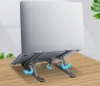 Kovový skládací stolek na notebook, stojan na tablet s krytem - černý