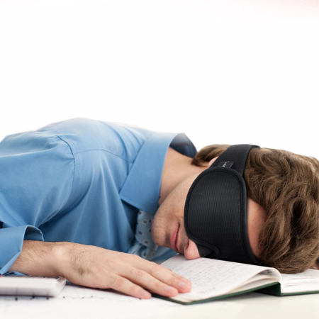 3D sleep blindfold breathable ergonomic mask black