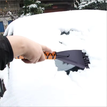 Car Window Scraper and Snow Brush for Clearing Snow from Vehicles