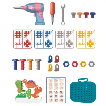 DIY Construction Blocks DINOSAUR 3D MONTESSORI SCREWDRIVER 228 pcs