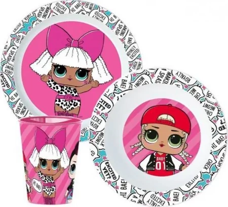 Zestaw naczyń śniadaniowych LOL Surprise do mikrofali - talerz, miska, kubek L.O.L.