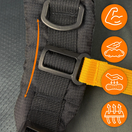 TOURIST BACKPACK TREKKING MOUNTAIN 40L MENS WOMENS STRONG FOR HIKING BLACK