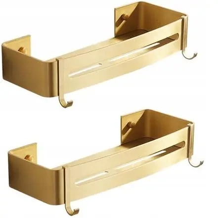 2x EVI HOME Loft Bathroom Shelf Hanging - Gold