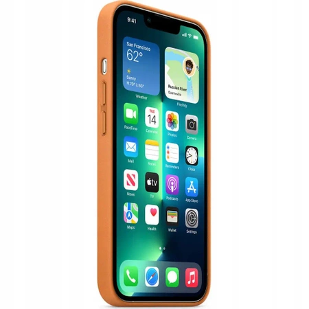 Originální kožené pouzdro APPLE iPhone 13 Pro Max - hnědé (zlatohnědé) - MM1L3ZM/A