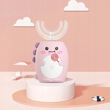 Sonický zubní kartáček pro děti EVI KIDS 360 st verze s UV zářením - růžový