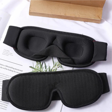 3D sleep blindfold breathable ergonomic mask black