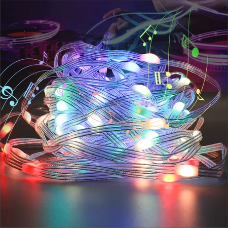 Lampičky vánoční barevné OVLÁDÁNÍ Z TELEFONU BT 200 LED 20M + APP