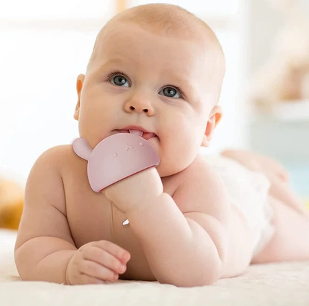 Gryzak logopedyczny - grzybek Teether mashroom zabawka sensoryczna różowa