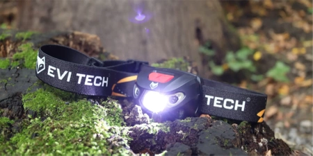 LED ČELOVKA Akumulátorová čelovka Silná Voděodolná lampa Ovládání gesty USB-C