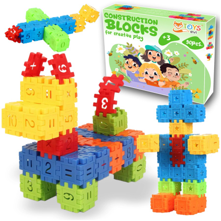 KLOCKI KONSTRUKCYJNE WAFLE EDUKACYJNE BUDOWLANE PUZZLE DLA DZIECI ZESTAW 90