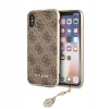 Etui GUESS CHARMS 4G z zawieszką do iPhone X / XS - brązowe
