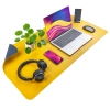 Protective desk mat for keyboard and mouse table 90x45 cm - navy blue and yellow