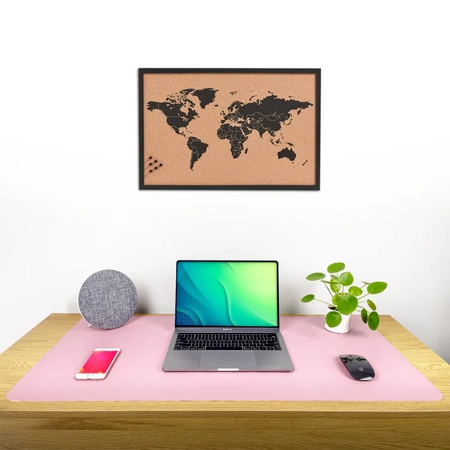 Protective desk mat for keyboard and mouse table 90x45 cm - pink dark and light