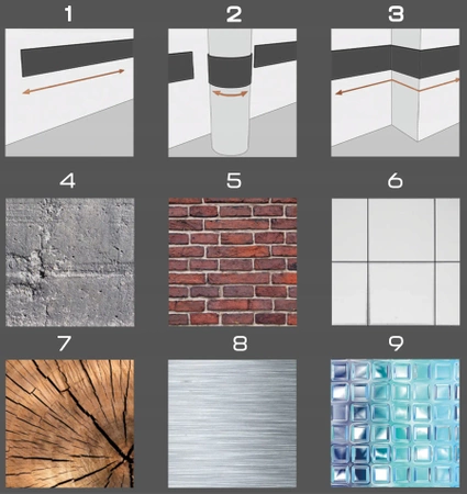 Odbojnik ochronny na ścianę parking mata do garażu 200x20x0,4cm - zestaw 4 szt