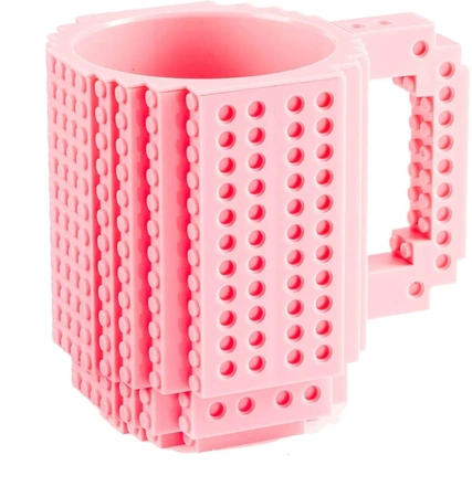 Kreativní hrnek s LEGO cihlami a startovacím sady - Světle růžová