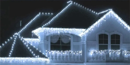OUTDOOR LIGHTS 500 LED ICICLES 23m CHRISTMAS GARLAND Fairy Curtain Lights IP 44