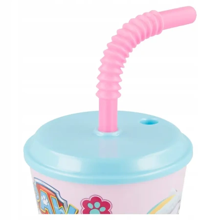 PAW PATROL Skye and Everest plastic cup with straw and lid for children