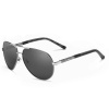 Polarised sunglasses AVIATOR Pilots UV400 set XXL with case - black lenses
