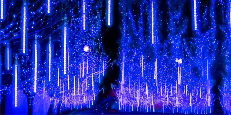 OUTDOOR LED ICICLE LIGHTS 480 50CM FALLING SNOW METEOR GARLAND 10 PCS - BLUE