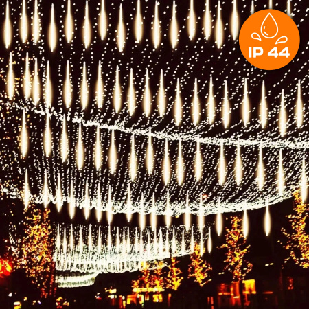 OUTDOOR LED ICICLE LIGHTS 480 50CM FALLING SNOW METEOR GARLAND 10 PCS - WARM