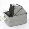 Set of 3x organisers (S, M, L), storage baskets, organising boxes - grey