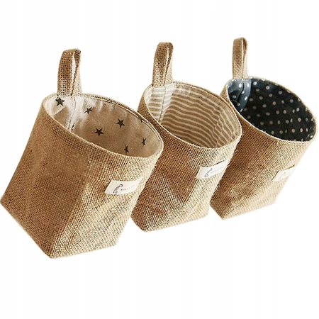 BOHO kitchen containers linen organizers set of 3 pieces