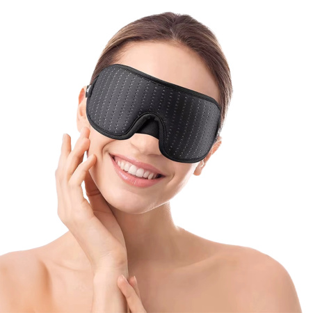 3D sleep blindfold breathable ergonomic mask black