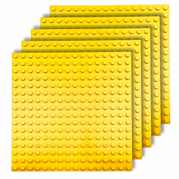STAVEBNÍ DESKY na LEGO Duplo kostky 16x16 kreativní SADA 5 kusů žlutá