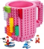 Creative LEGO Brick Mug with Starter Kit - Dark Pink