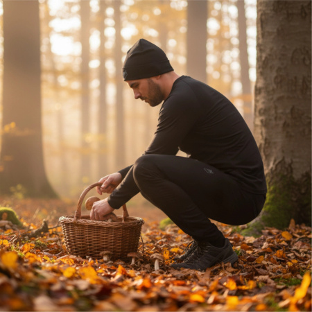 TERMOAKTIVNÍ ZIMNÍ ČEPICE REFLEXNÍ NA BĚHÁNÍ PÁNSKÁ DÁMSKÁ ČERNÁ L/XL
