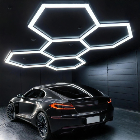 HEXAGON LED Ceiling Lamp Panel Lighting Workshop Garage Home 319x217 cm