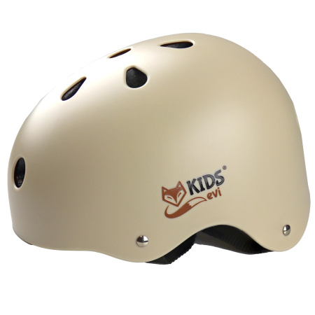 KASK ROWEROWY Dziecięcy EVI KIDS na Rower Deskorolkę Rolki 48-55 cm 1-5 lat - beżowy