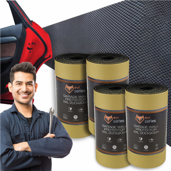 Odbojnik ochronny na ścianę parking mata do garażu 200x20x0,4cm - zestaw 4 szt