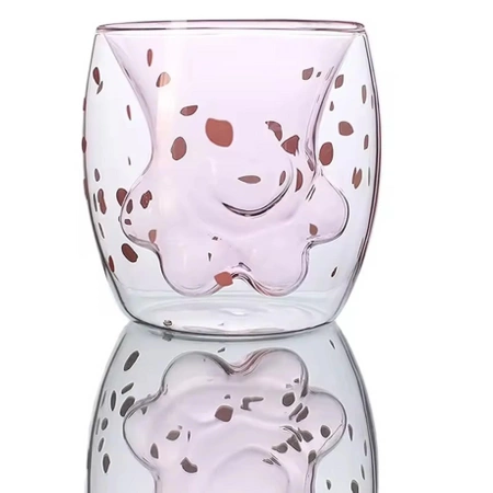 Szklanki termiczne z podwójną ścianką do kawy, herbaty KOCIA ŁAPKA 4 x 250ml ZESTAW