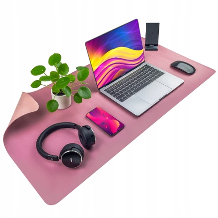 Protective desk mat for keyboard and mouse on table 60x35 cm - pink dark and light