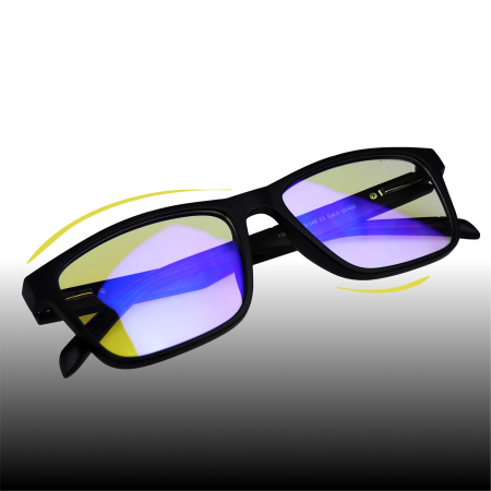 Okulary do komputera BLOKUJĄCE NIEBIESKIE ŚWIATŁO NERDY PROSTOKĄTNE CZARNE - (czarne 7356 45%)