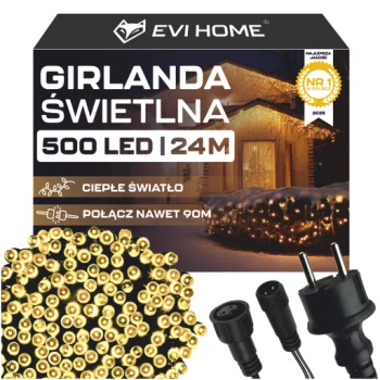 OUTDOOR LIGHTS 500 LED ICICLES 24M CHRISTMAS GARLAND LIGHT CURTAIN WARM