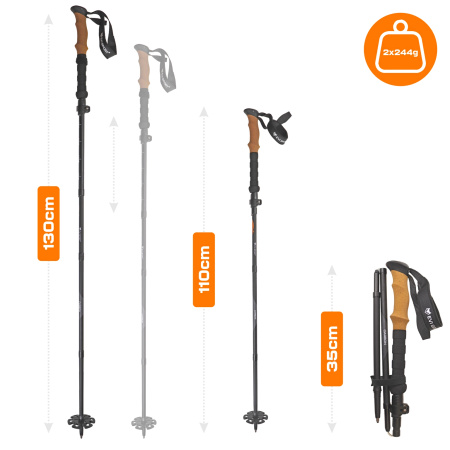 TREKINGOVÉ HOLE Chůze NORDIC WALKING HOLE CARBON Uhlíkové Vlákno | KARBONOVÉ