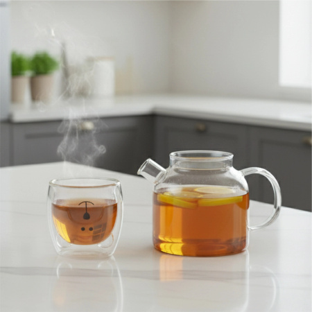 THERMAL MUG BEAR double-walled COFFEE TEA LATTE CUP 250ML