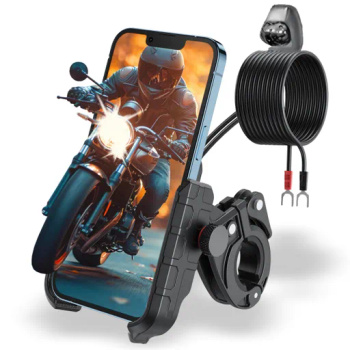 MOTOCYKLOVÝ DRŽÁK NA TELEFON RYCHLÁ NABÍJEČKA USB QC3.0 MOTORKA + KABEL