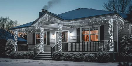 OUTDOOR LIGHTS 500 LED ICICLES 24m CHRISTMAS GARLAND Fairy Curtain Lights IP 44