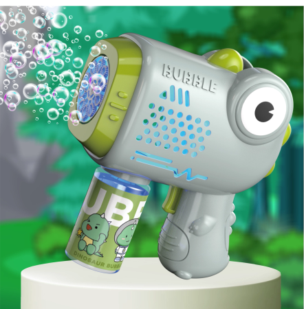 Bubble Gun, Bubble Machine Generator + Liquid Toy for Kids DINOSAUR | EVI