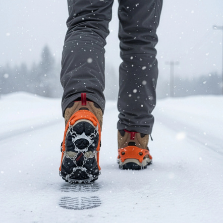 PROTISKLUZOVÉ TURISTICKÉ NÁVLEKY NA OBUV ŘETĚZY HROTY TREKINGOVÉ POUZDRO - 37-40 CRAMPONS PREMIUM +