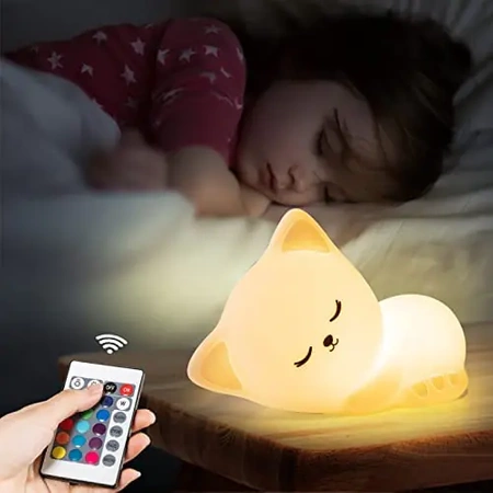 Children's bedside lamp Sweet Kitty - RGB LED lamp + TIMER + PILOT